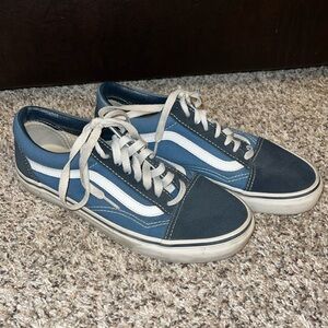 Blue and Navy Old Skool Vans - Women’s 8 / Men’s 6.5